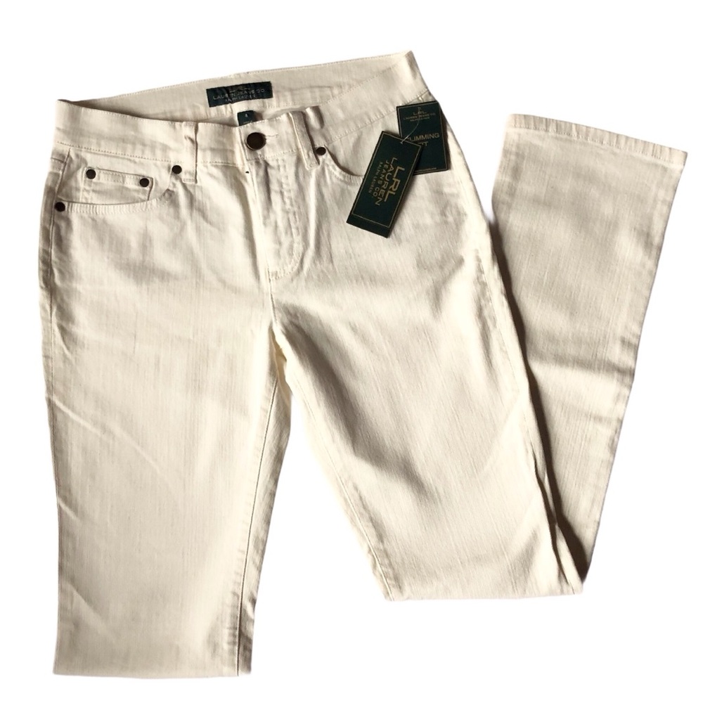 NEW LRL Ralph Lauren Jeans Size 4  Colony WHiTE Slim NWT